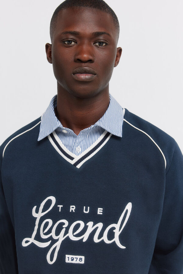 Springfield V-neck sweatshirt LEGEND blue