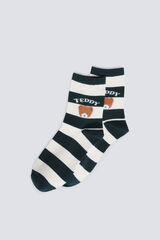 Springfield Calcetín osito rayas verde