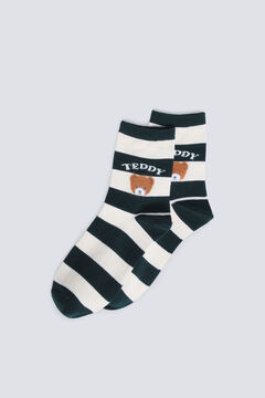 Springfield striped teddy bear sock