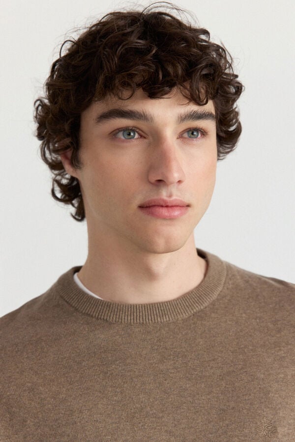 Springfield Basic round neck jumper nude