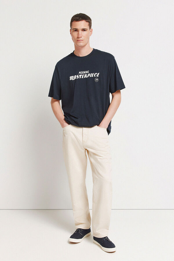 Springfield Ecru straight fit jeans white