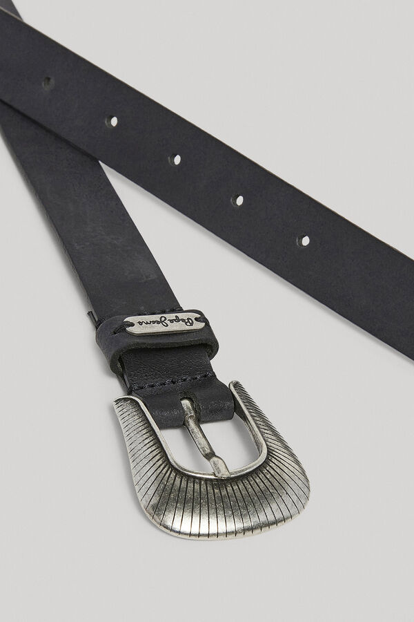 Springfield Metal Buckle Leather Belt crna