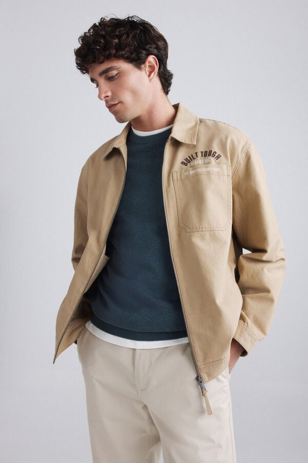Springfield Washed cotton jacket brown