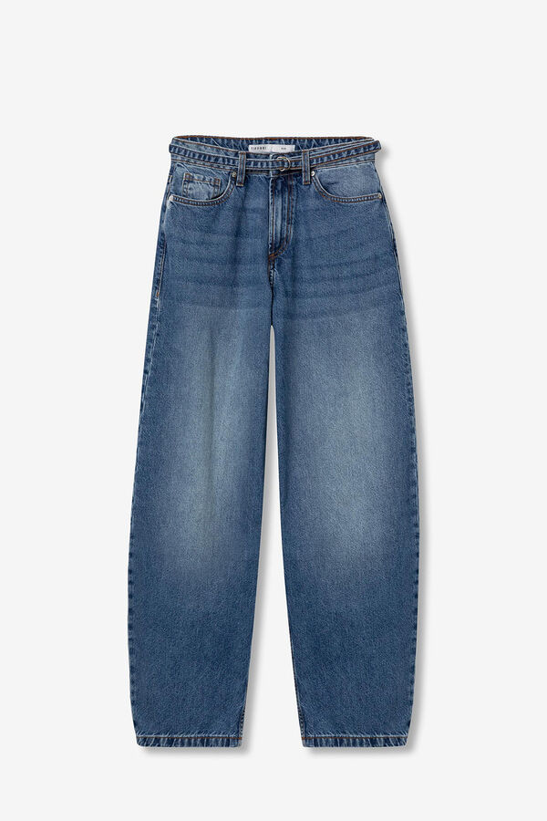 Tiffosi Jeans Ava Balloon Fit com Cinto azul