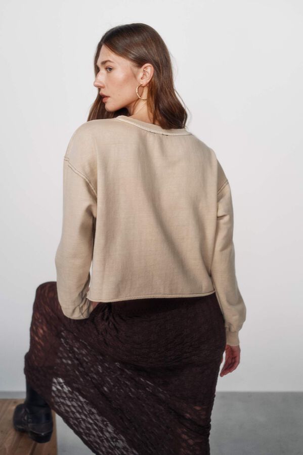 High Spirits Sudadera Cropy nude