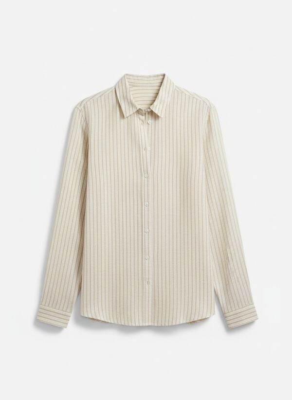 Springfield Basic linen-effect shirt nude