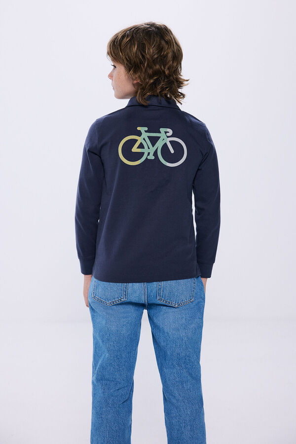 Springfield Boy's long sleeve bike polo bluish