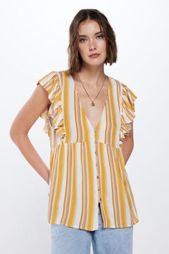 Springfield Striped cheesecloth ruffle blouse color