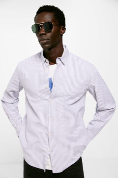 Springfield Striped pinpoint shirt grey