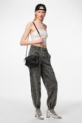 Pieces Bolso bandolera 100% piel negro