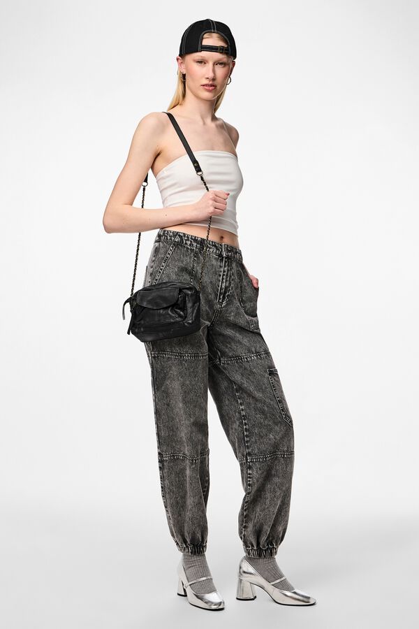 Pieces Bolso bandolera 100% piel negro