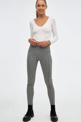 Inside Jacquard houndstooth leggings black