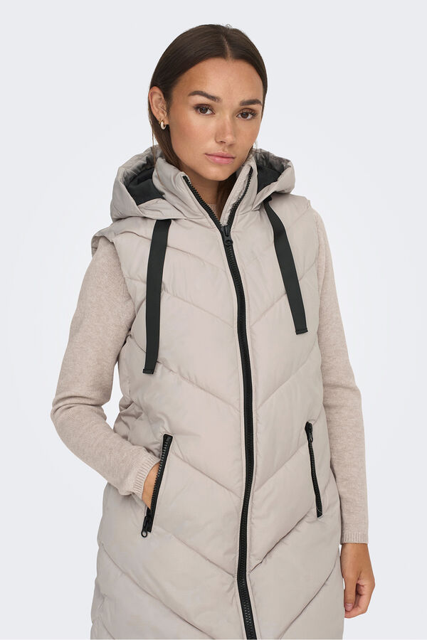 JDY Chaleco acolchado gris