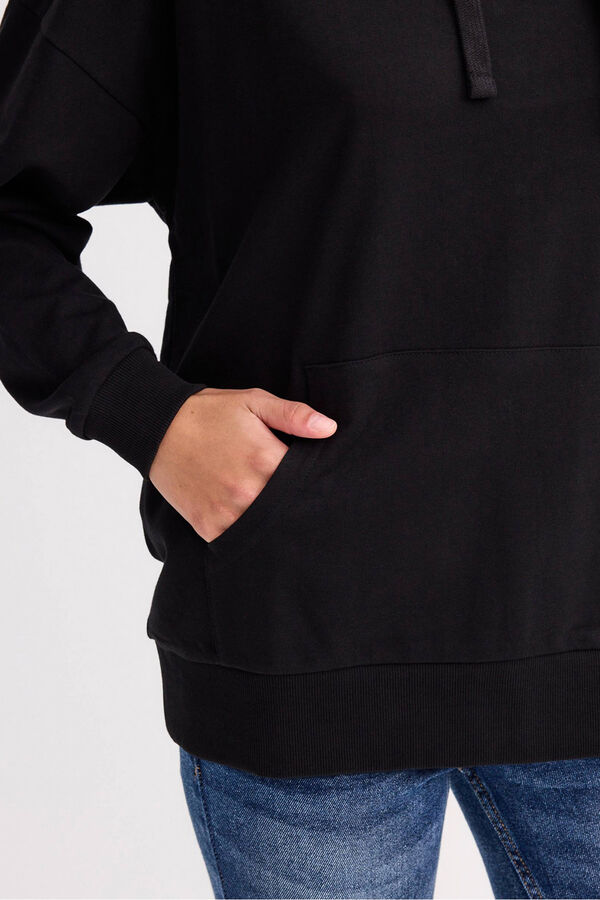 Inside Sudadera Bolsillo Canguro Con negro