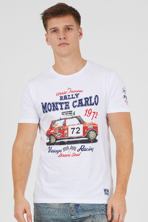 Brave Soul Camiseta manga corta estampada blanco