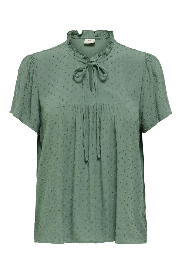 JDY Blusa manga corta plumeti verde