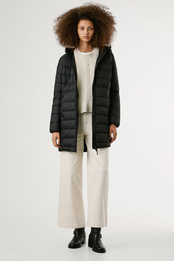 Pepe Jeans Long Padded Down Jacket Crna