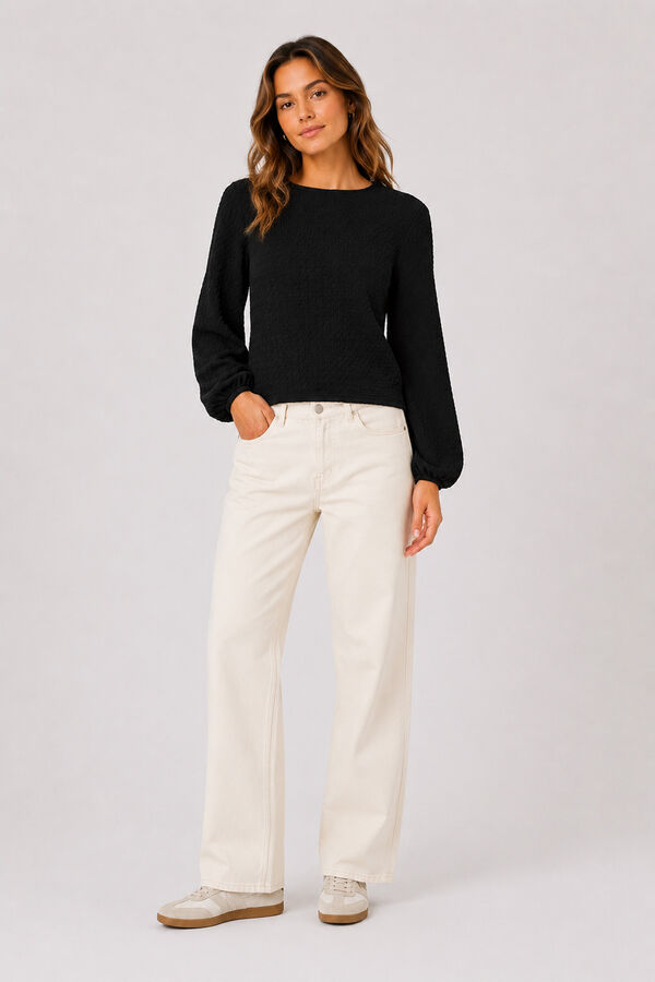 Pieces Blusa de manga comprida preto