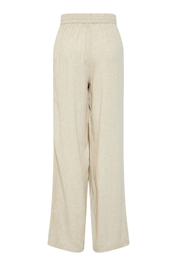 Pieces Pantal&oacute;n de lino beige
