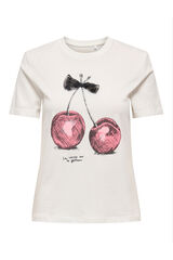 Only T-shirt estampada de manga curta branco