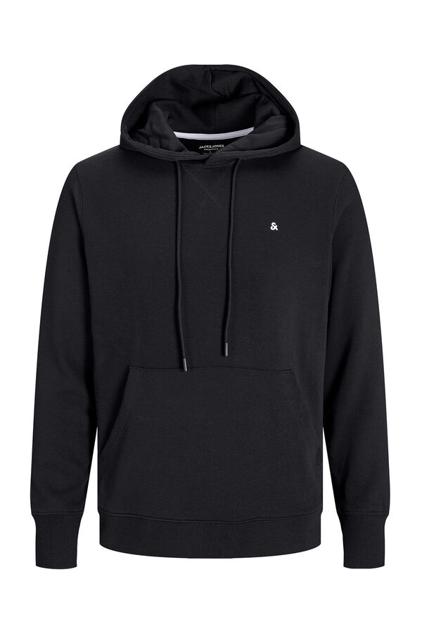 Jack & Jones Sudadera con capucha felpa lisa negro
