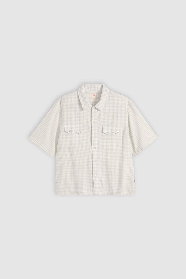 Levi's Camisa crop de manga corta blanco