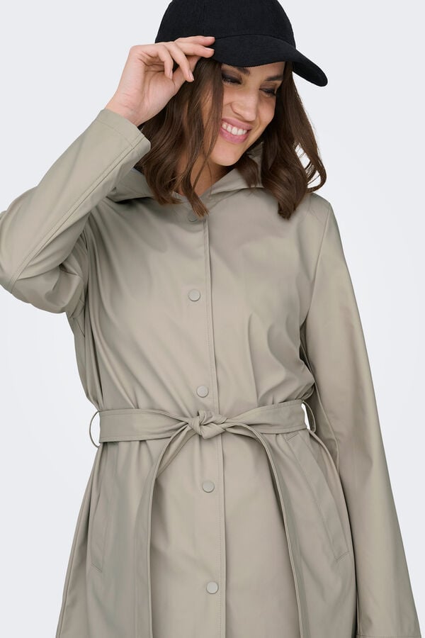 Only Chubasquero con capucha beige