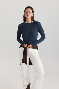 Springfield Bimaterial long sleeve neck T-shirt