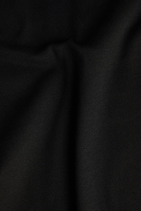 Springfield Ribbed midi dress with straps black
