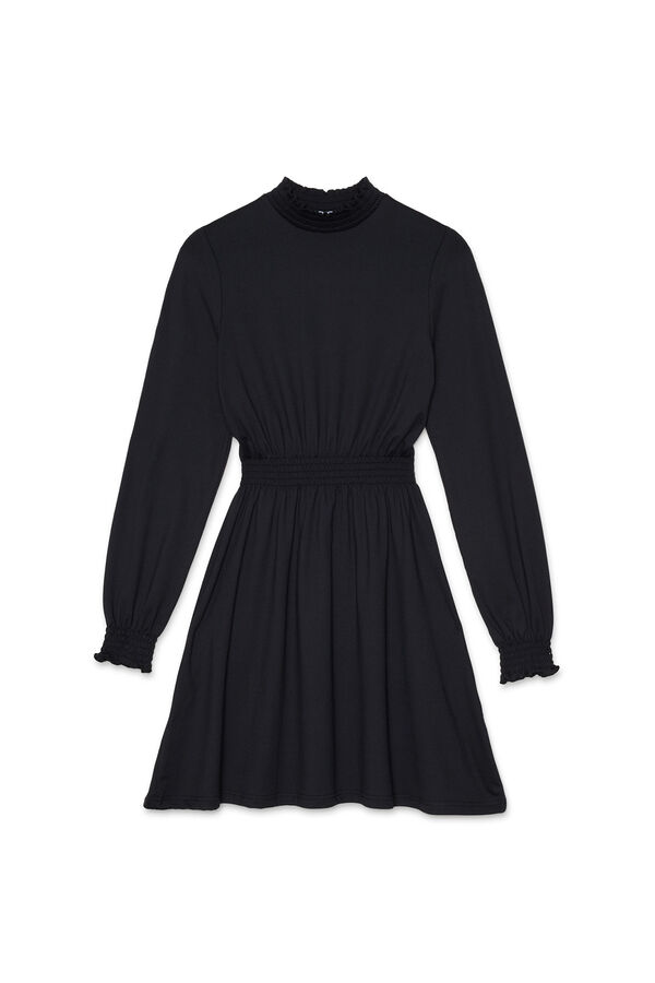Inside Vestido Manga Larga Cuello Sub negro