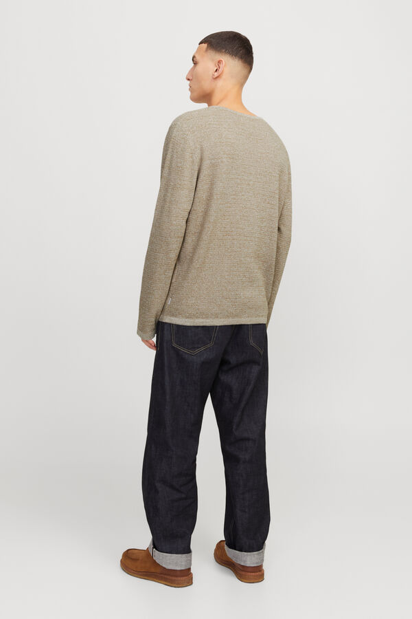 Jack & Jones Jersey-knit long sleeve loose jumper grey