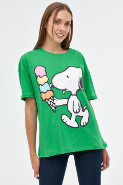 Springfield Camiseta Oversize Print Snoopy estampado verde