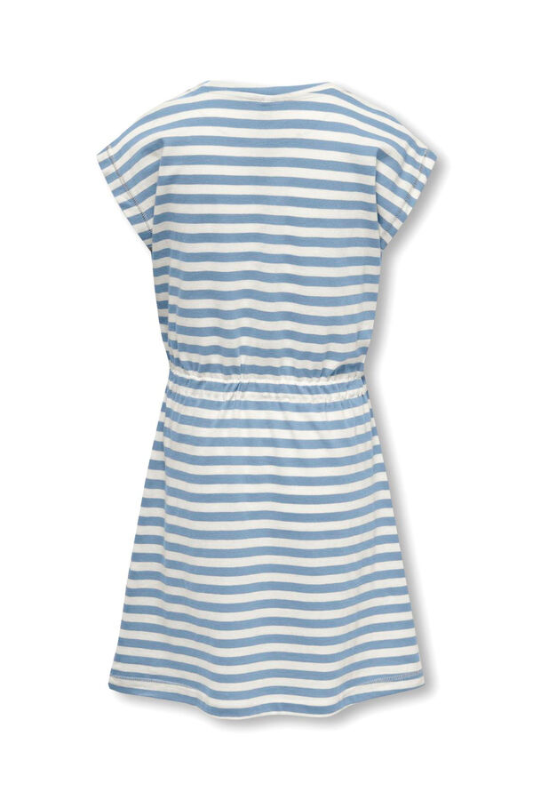 Only Girls Vestido marinero a rayas de manga corta azul