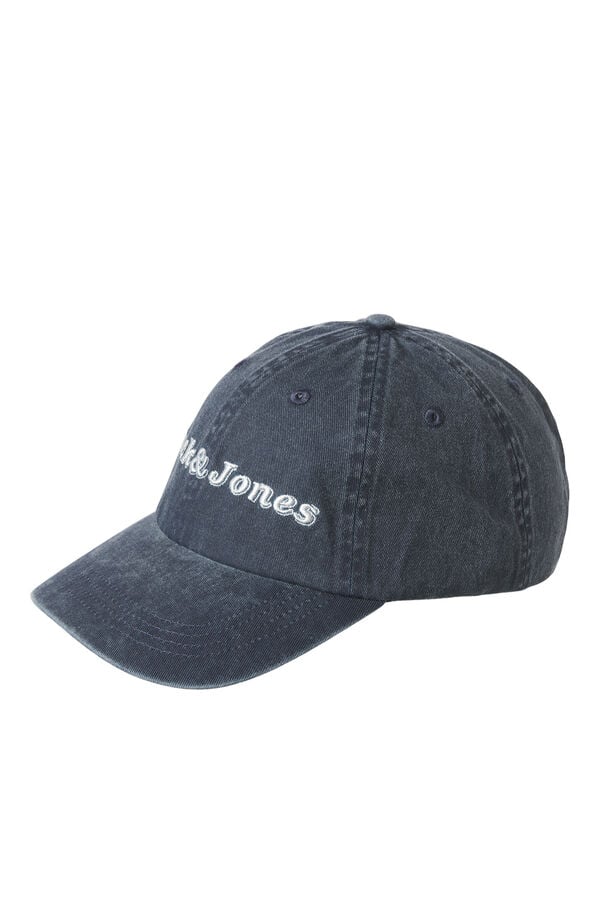 Jack & Jones Gorra de algod&oacute;n bordada gris