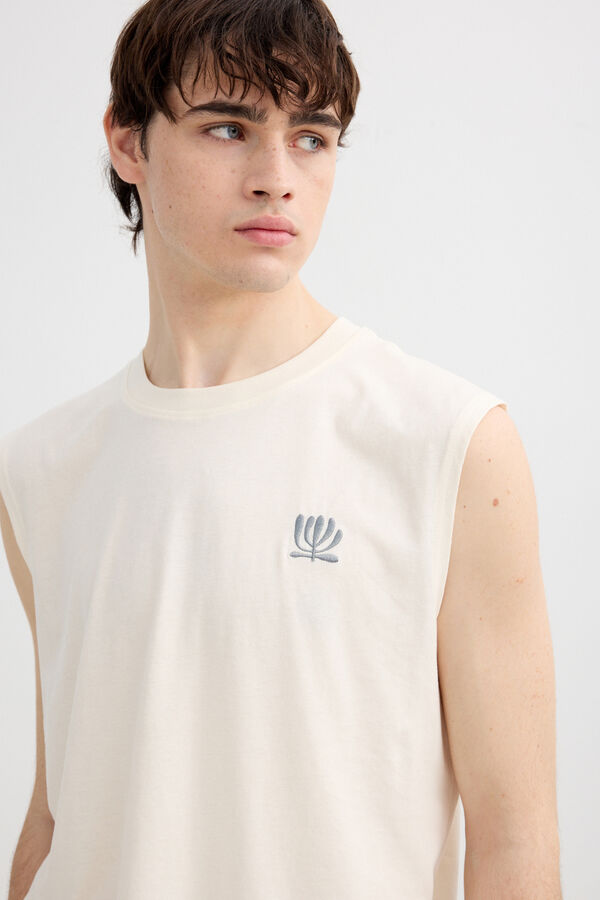Inside Sleeveless T-shirt white