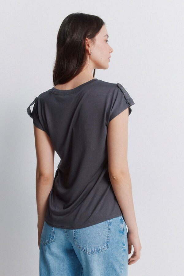 Springfield Osnovna majica sa nitnama Siva