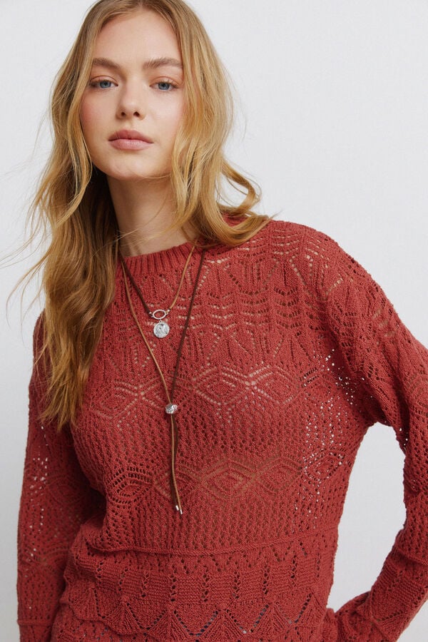 Springfield Pointelle jumper red