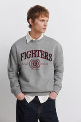 Springfield Sweatshirt crew neck with patches grey