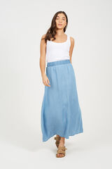 Brave Soul Falda midi con cintura el&aacute;stica azul