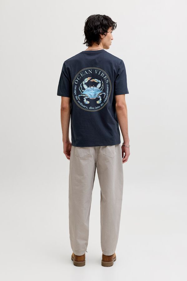 Jack & Jones Loose Fit Baumwoll-T-Shirt Blau