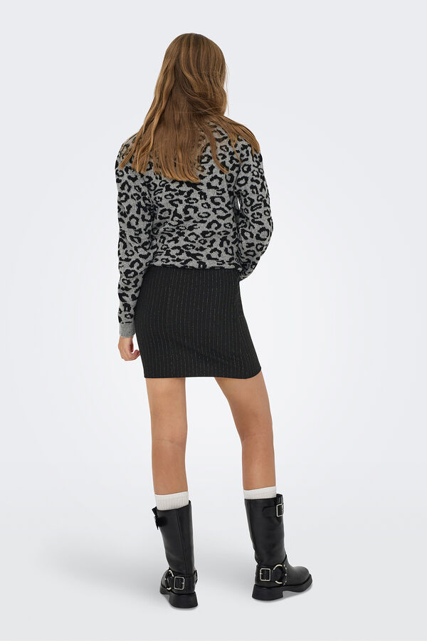 JDY Falda corta lurex negro