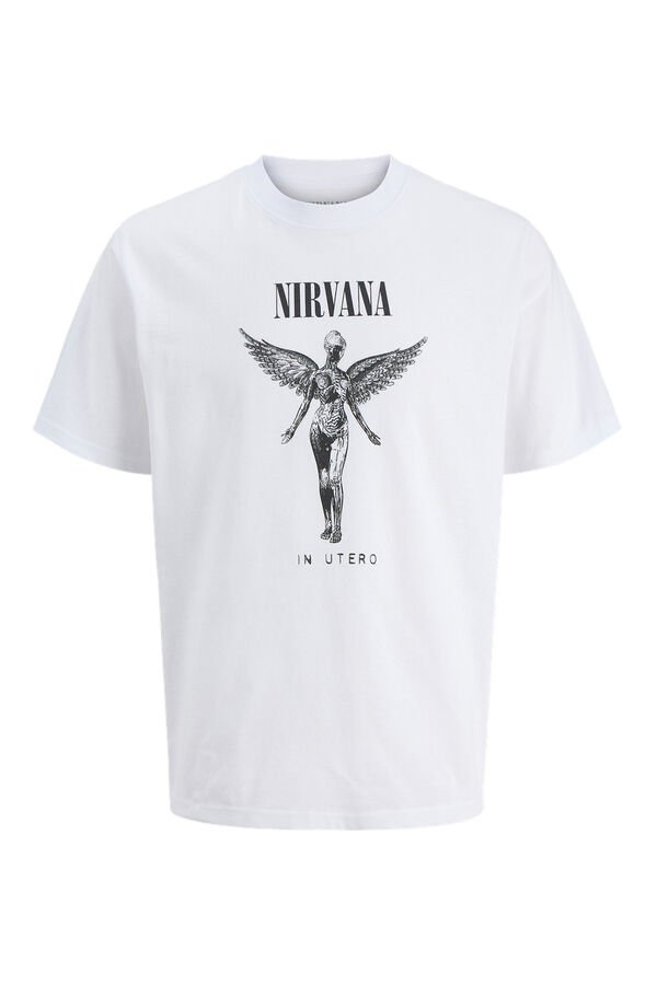 Jack & Jones Camiseta Nirvana blanco