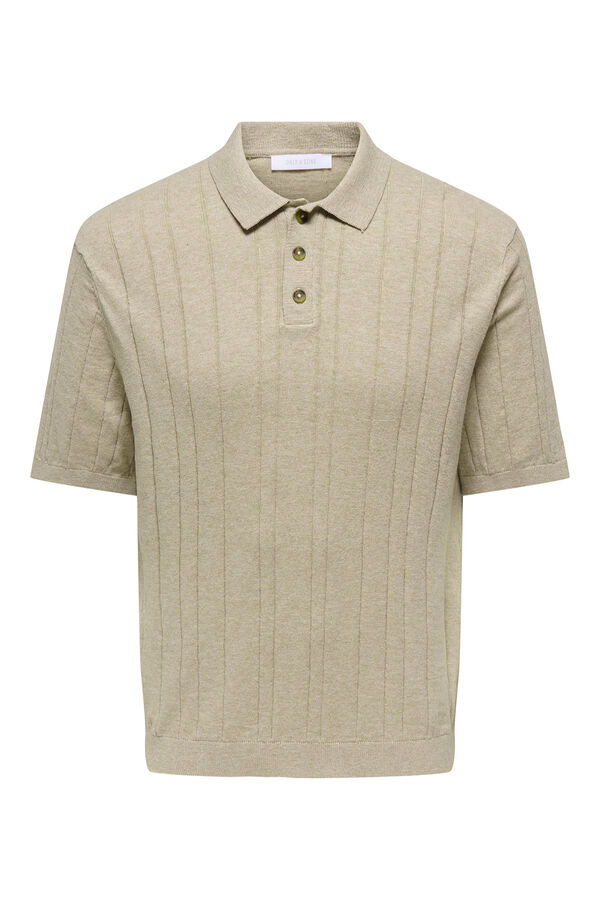 Only & Sons Polo de punto manga corta gris
