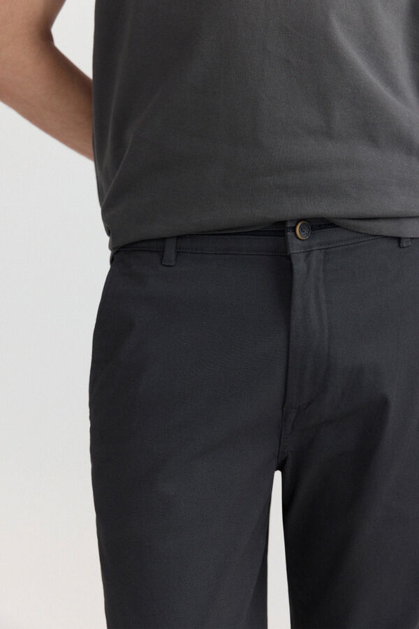 Springfield Micro-print slim fit chinos grey