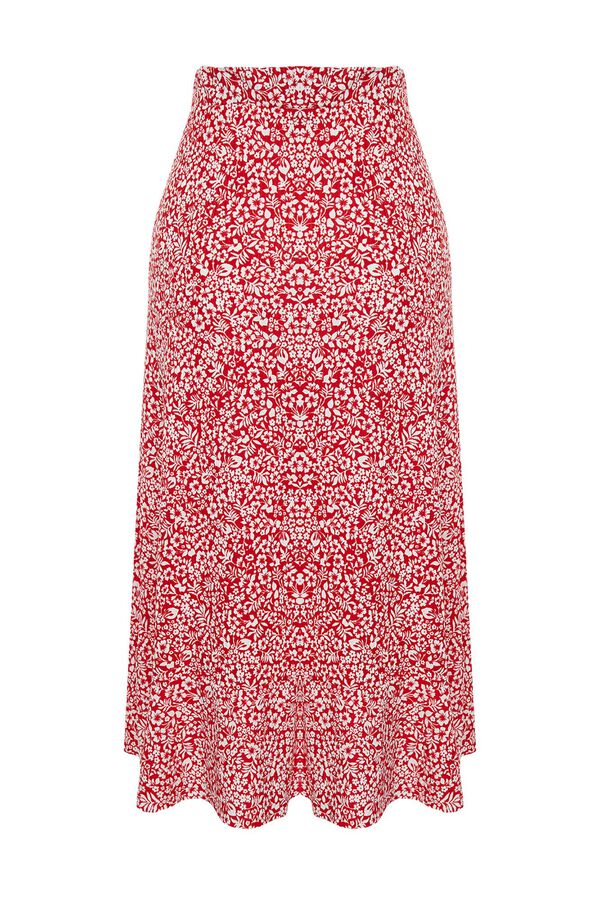 Trendyol Falda midi abertura rojo