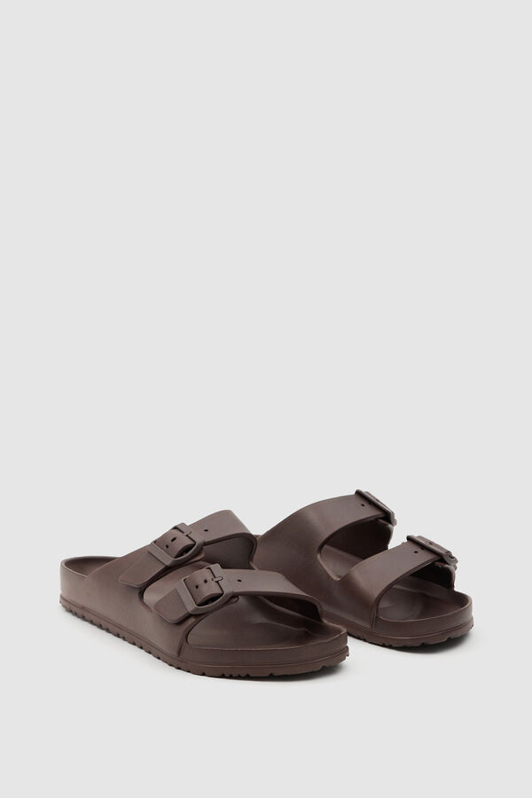 Springfield Beach sliders with two buckles brown
