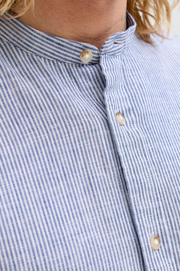 Jack & Jones Mandarin collar regular fit shirt blue