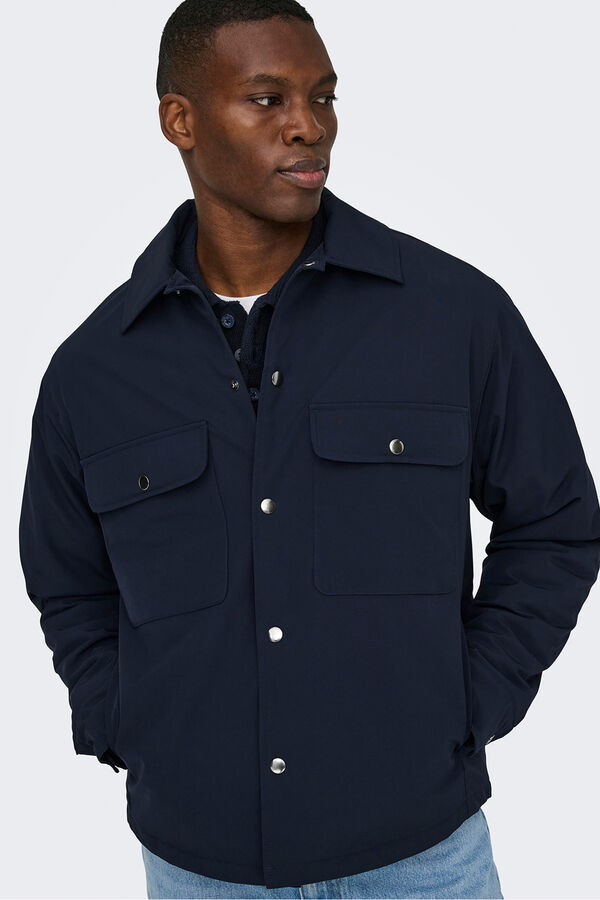 Only & Sons Sobrecamisa manga larga. azul