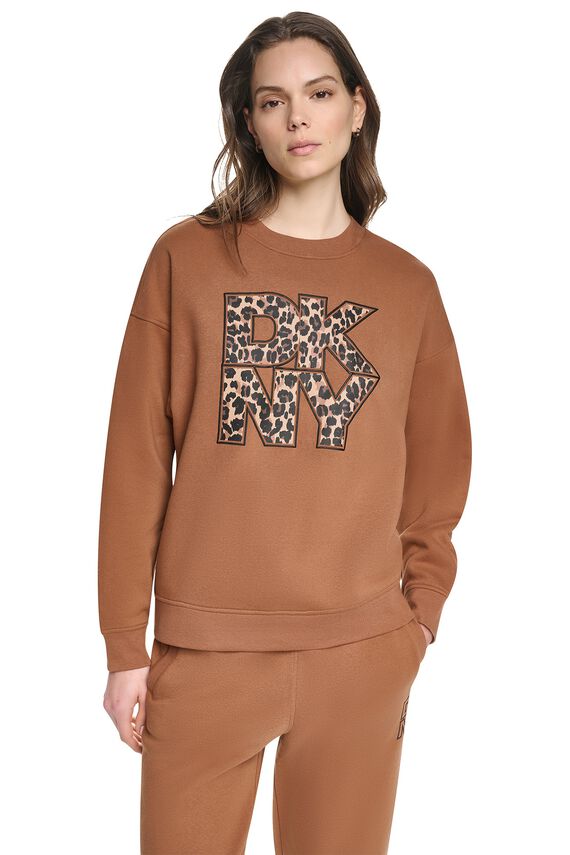Sudadera cuello redondo logo animal print