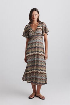 Springfield Robe midi &agrave; imprim&eacute; frise